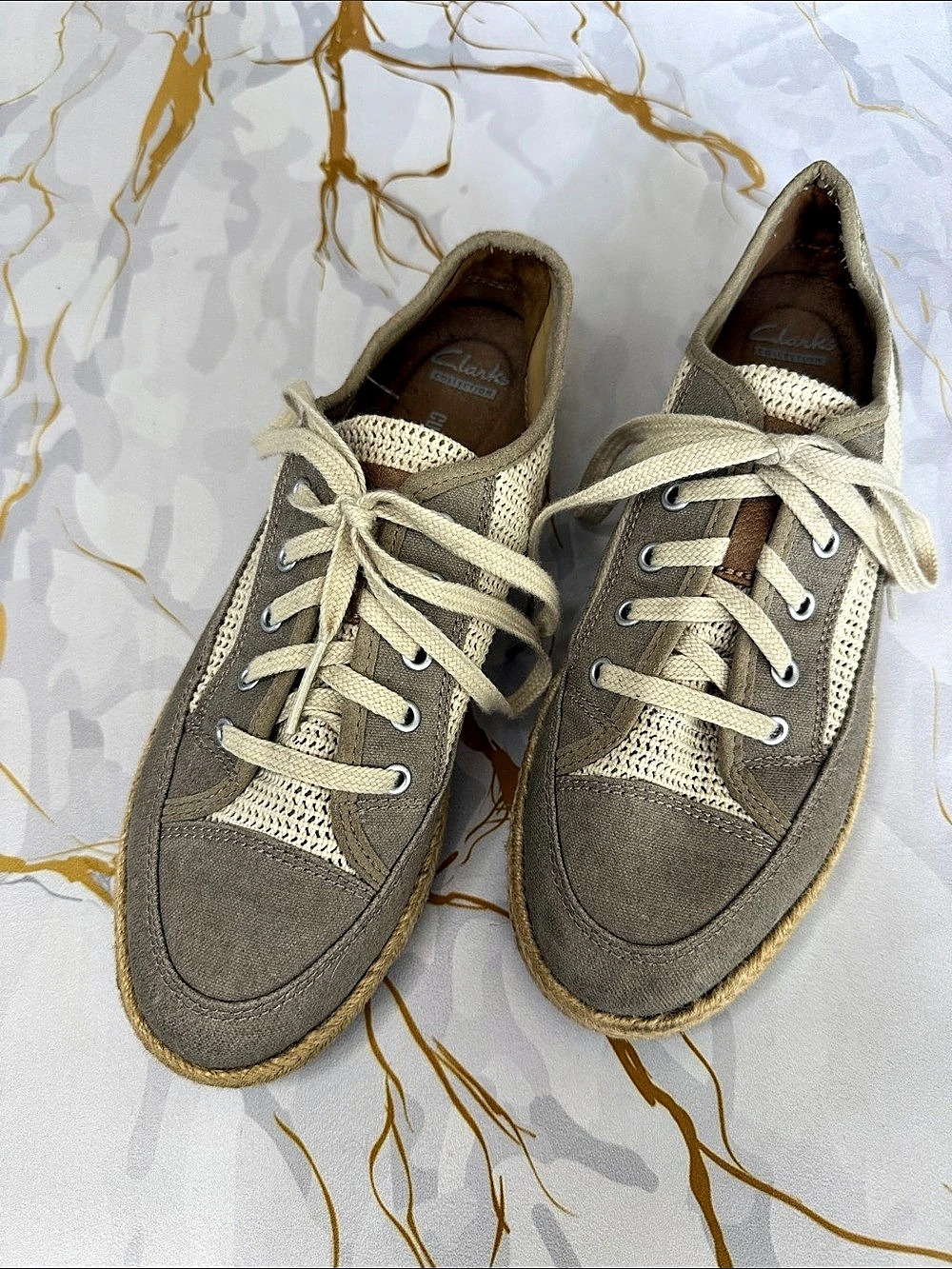 Clarks Hamble Oak Sneakers in Brown & Cream
